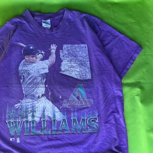 XXL Vtg 90s Matt Williams Arizona Pro Diamondbacks T Shirt XL Purple Baseball